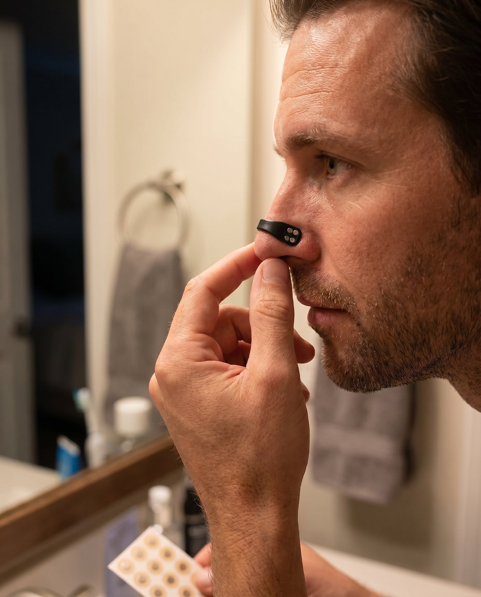 Perfil usando el dilatador nasal